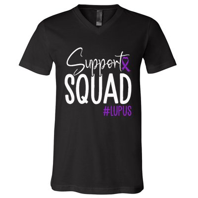 We Wear Purple Lupus Awareness Support Squad V-Neck T-Shirt