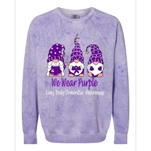 We Wear Purple For Lewy Body Detia Awareness Gift Colorblast Crewneck Sweatshirt