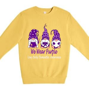 We Wear Purple For Lewy Body Detia Awareness Gift Premium Crewneck Sweatshirt