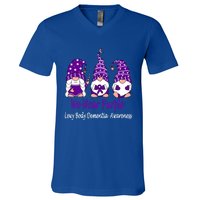 We Wear Purple For Lewy Body Detia Awareness Gift V-Neck T-Shirt