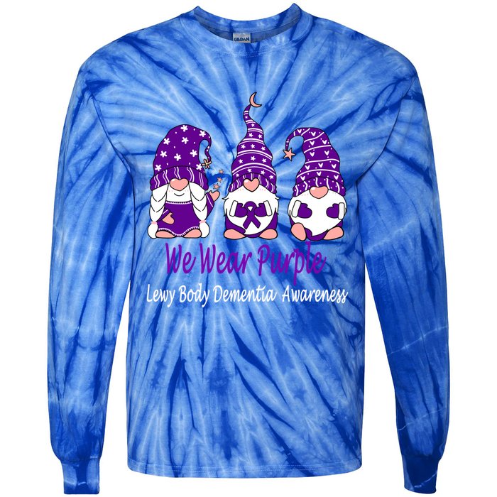 We Wear Purple For Lewy Body Detia Awareness Gift Tie-Dye Long Sleeve Shirt