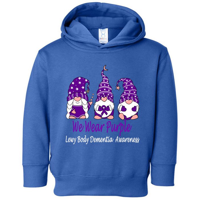 We Wear Purple For Lewy Body Detia Awareness Gift Toddler Hoodie