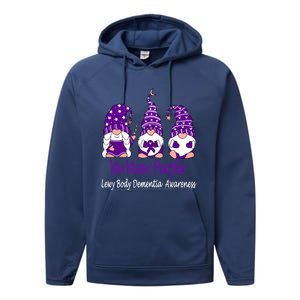 We Wear Purple For Lewy Body Detia Awareness Gift Performance Fleece Hoodie