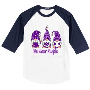 We Wear Purple For Lewy Body Detia Awareness Gift Baseball Sleeve Shirt