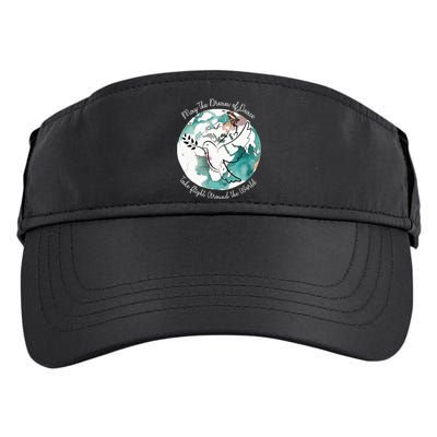 Women World Peace Peace And Love Global Harmony Nonviolence Vneck Adult Drive Performance Visor