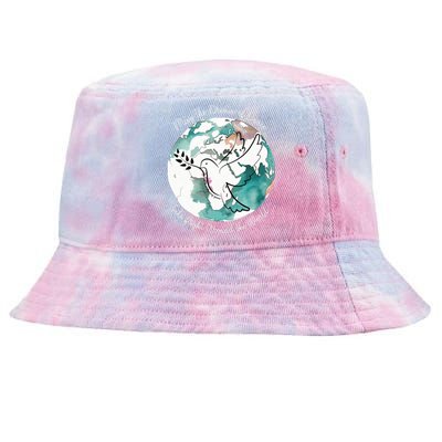 Women World Peace Peace And Love Global Harmony Nonviolence Vneck Tie-Dyed Bucket Hat