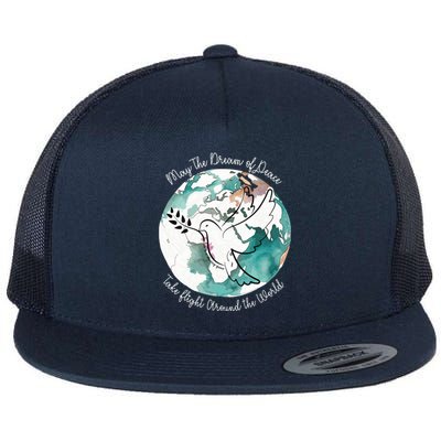 Women World Peace Peace And Love Global Harmony Nonviolence Vneck Flat Bill Trucker Hat