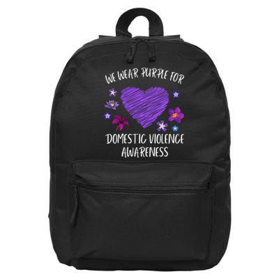 We Wear Purple For Domestic Violence Awareness Month 16 in Basic Backpack