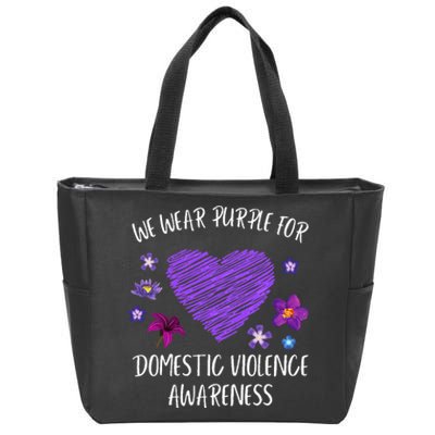 We Wear Purple For Domestic Violence Awareness Month Zip Tote Bag