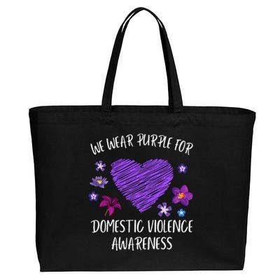 We Wear Purple For Domestic Violence Awareness Month Cotton Canvas Jumbo Tote