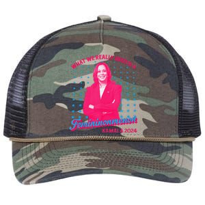 What We Really Need Is A Femininomenon Kamala Harris 2024 Retro Rope Trucker Hat Cap