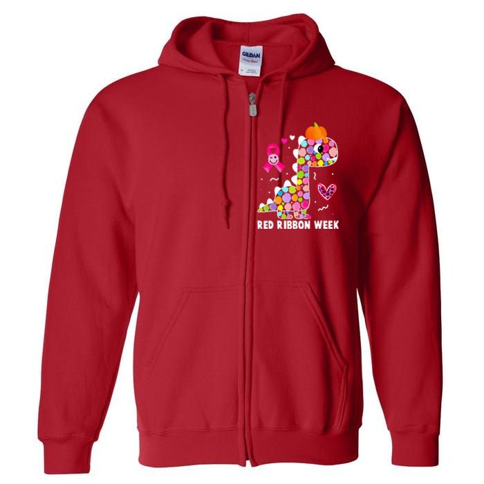 We Wear Red Ribbon Week Awareness Red Ribbon Week  Full Zip Hoodie