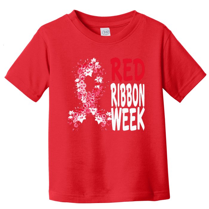 We Wear Red For Red Ribbon Week Awareness Toddler T-Shirt