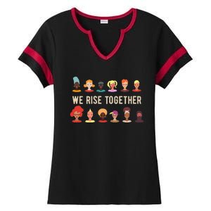 Womens We Rise Together All Women International Women's Day Inspire Ladies Halftime Notch Neck Tee