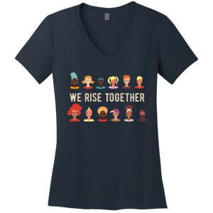 Womens We Rise Together All Women International Women's Day Inspire Women's V-Neck T-Shirt