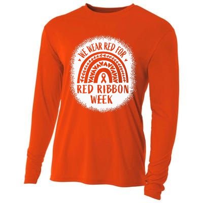 We Wear Red For Red Ribbon Week Awareness Cooling Performance Long Sleeve Crew