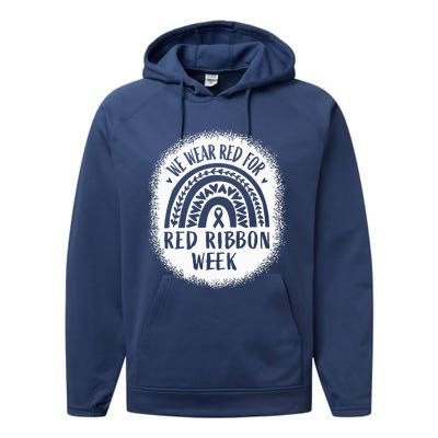 We Wear Red For Red Ribbon Week Awareness Performance Fleece Hoodie