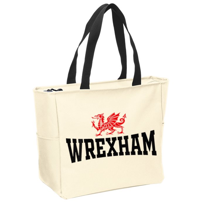 Wrexham Wales Red Dragon Wrecsam Zip Tote Bag