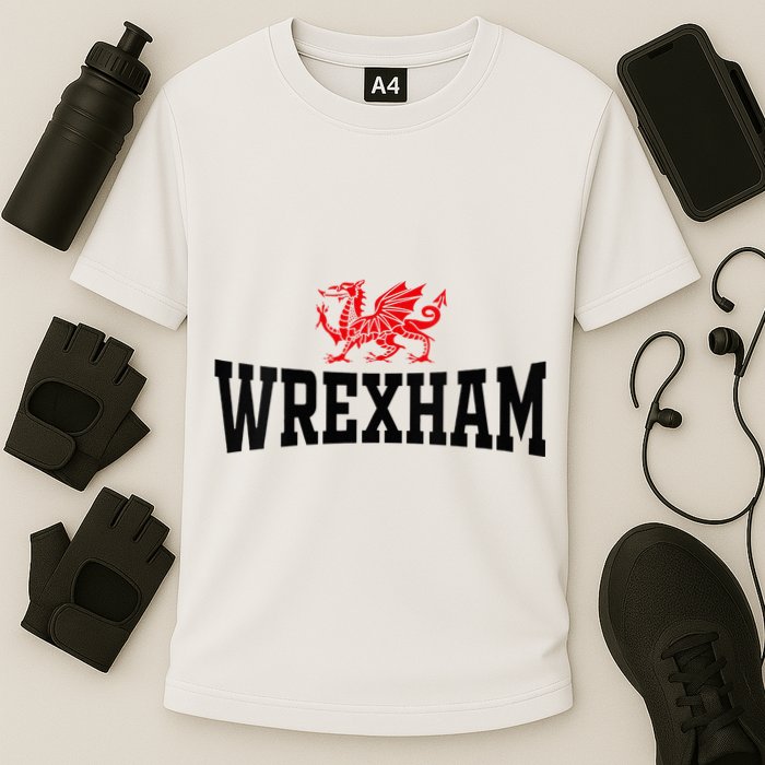 Wrexham Wales Red Dragon Wrecsam Cooling Performance Crew T-Shirt