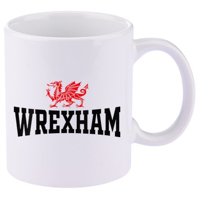 Wrexham Wales Red Dragon Wrecsam 11oz C Handle Ceramic Mug