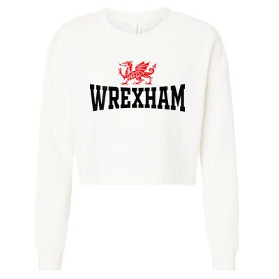 Wrexham Wales Red Dragon Wrecsam Cropped Pullover Crew