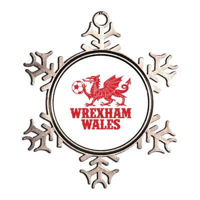 Wrexham Wales Red Dragons Soccer Futbol Metallic Star Ornament