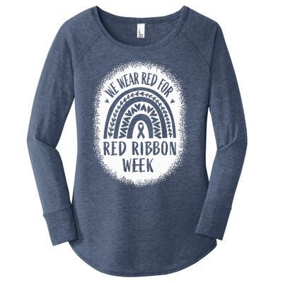 We Wear Red For Red Ribbon Week Awareness Women's Perfect Tri Tunic Long Sleeve Shirt