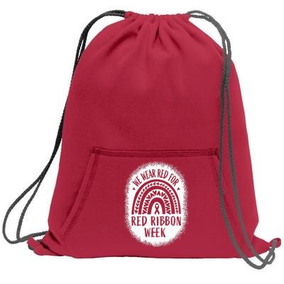 We Wear Red For Red Ribbon Week Awareness Sweatshirt Cinch Pack Bag