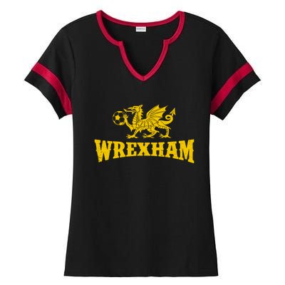 Wrexham Wales Red Dragons Soccer Futbol Ladies Halftime Notch Neck Tee