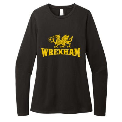 Wrexham Wales Red Dragons Soccer Futbol Womens CVC Long Sleeve Shirt