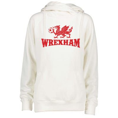 Wrexham Wales Red Dragons Soccer Futbol Womens Funnel Neck Pullover Hood