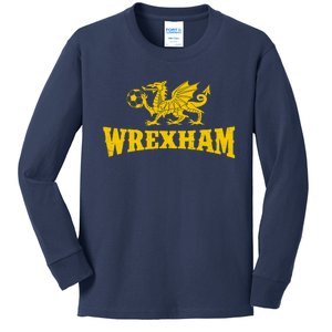 Wrexham Wales Red Dragons Soccer Futbol Kids Long Sleeve Shirt