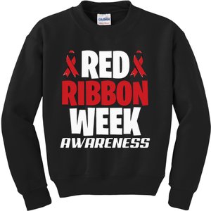 We Wear Red For Red Ribbon Week Awareness Mothers Teachers Kids Sweatshirt