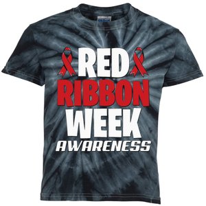 We Wear Red For Red Ribbon Week Awareness Mothers Teachers Kids Tie-Dye T-Shirt