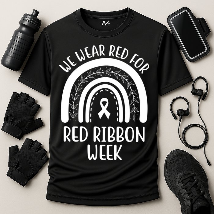 We Wear Red For Red Ribbon Week Rainbow Cooling Performance Crew T-Shirt