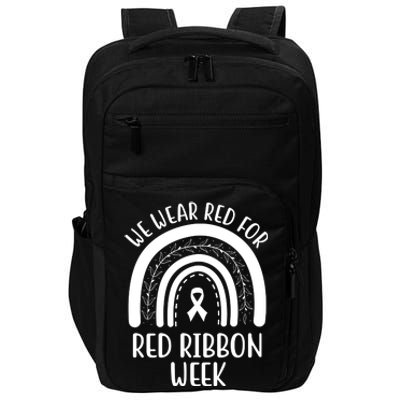 We Wear Red For Red Ribbon Week Rainbow Impact Tech Backpack