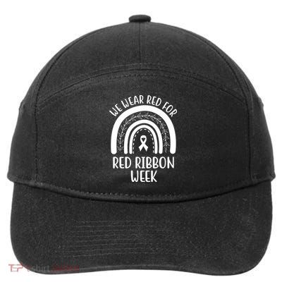 We Wear Red For Red Ribbon Week Rainbow 7-Panel Snapback Hat