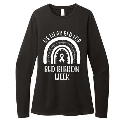 We Wear Red For Red Ribbon Week Rainbow Womens CVC Long Sleeve Shirt