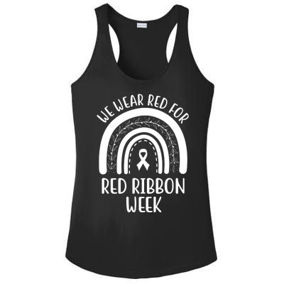 We Wear Red For Red Ribbon Week Rainbow Ladies PosiCharge Competitor Racerback Tank