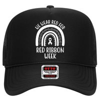 We Wear Red For Red Ribbon Week Rainbow Trucker Hat