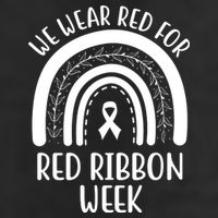 We Wear Red For Red Ribbon Week Rainbow Trucker Hat