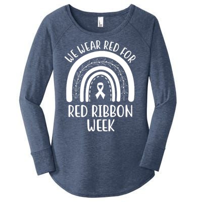 We Wear Red For Red Ribbon Week Rainbow Women's Perfect Tri Tunic Long Sleeve Shirt