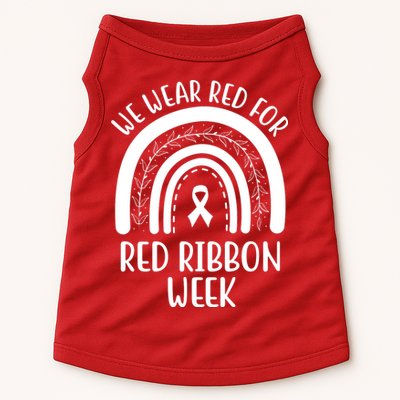 We Wear Red For Red Ribbon Week Rainbow Doggie Tank