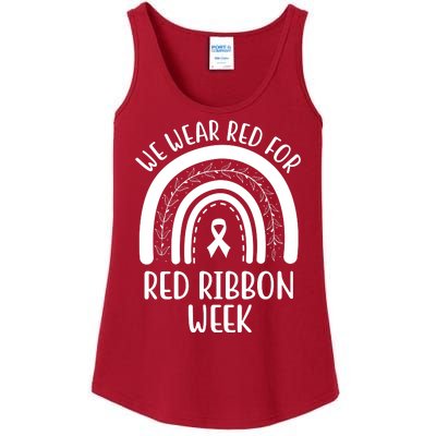 We Wear Red For Red Ribbon Week Rainbow Ladies Essential Tank