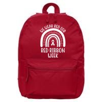 We Wear Red For Red Ribbon Week Rainbow 16 in Basic Backpack