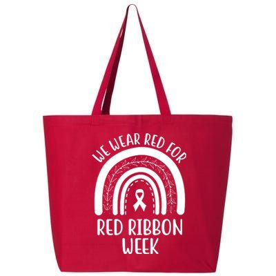 We Wear Red For Red Ribbon Week Rainbow 25L Jumbo Tote