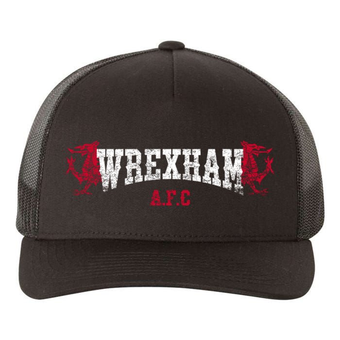 Wrexham Wales Red Dragon Retro Vintage Yupoong Adult 5-Panel Trucker Hat