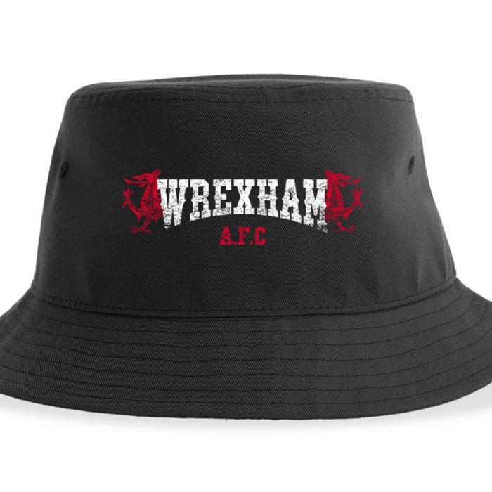 Wrexham Wales Red Dragon Retro Vintage Sustainable Bucket Hat