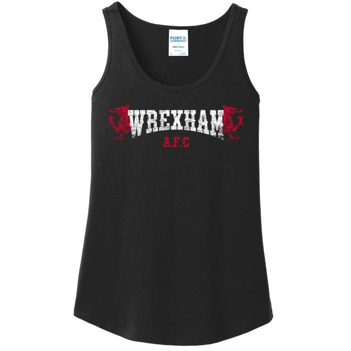 Wrexham Wales Red Dragon Retro Vintage Ladies Essential Tank