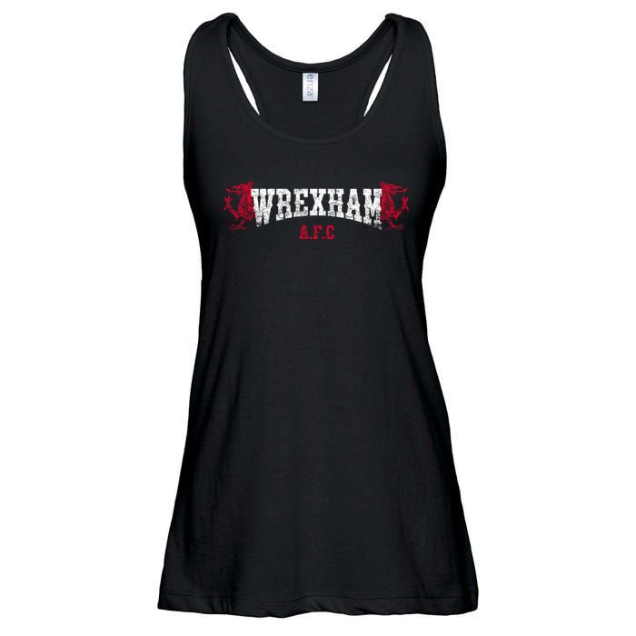 Wrexham Wales Red Dragon Retro Vintage Ladies Essential Flowy Tank